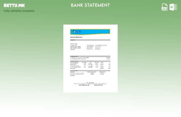 модерен стил Бахамската банка на Бахамите шаблон ексел за извод од банка